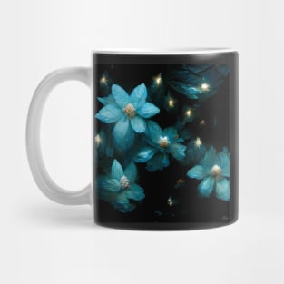 Glowing Blue Flowers Mug